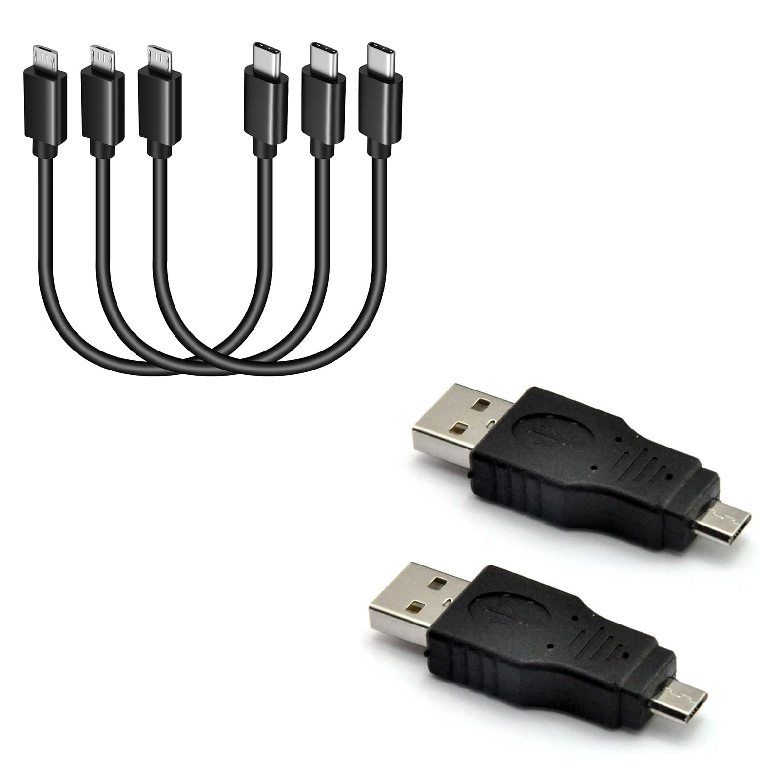 UCEC USB 2.0 Adapter & 3PCS Short USB C to Micro USB Cable