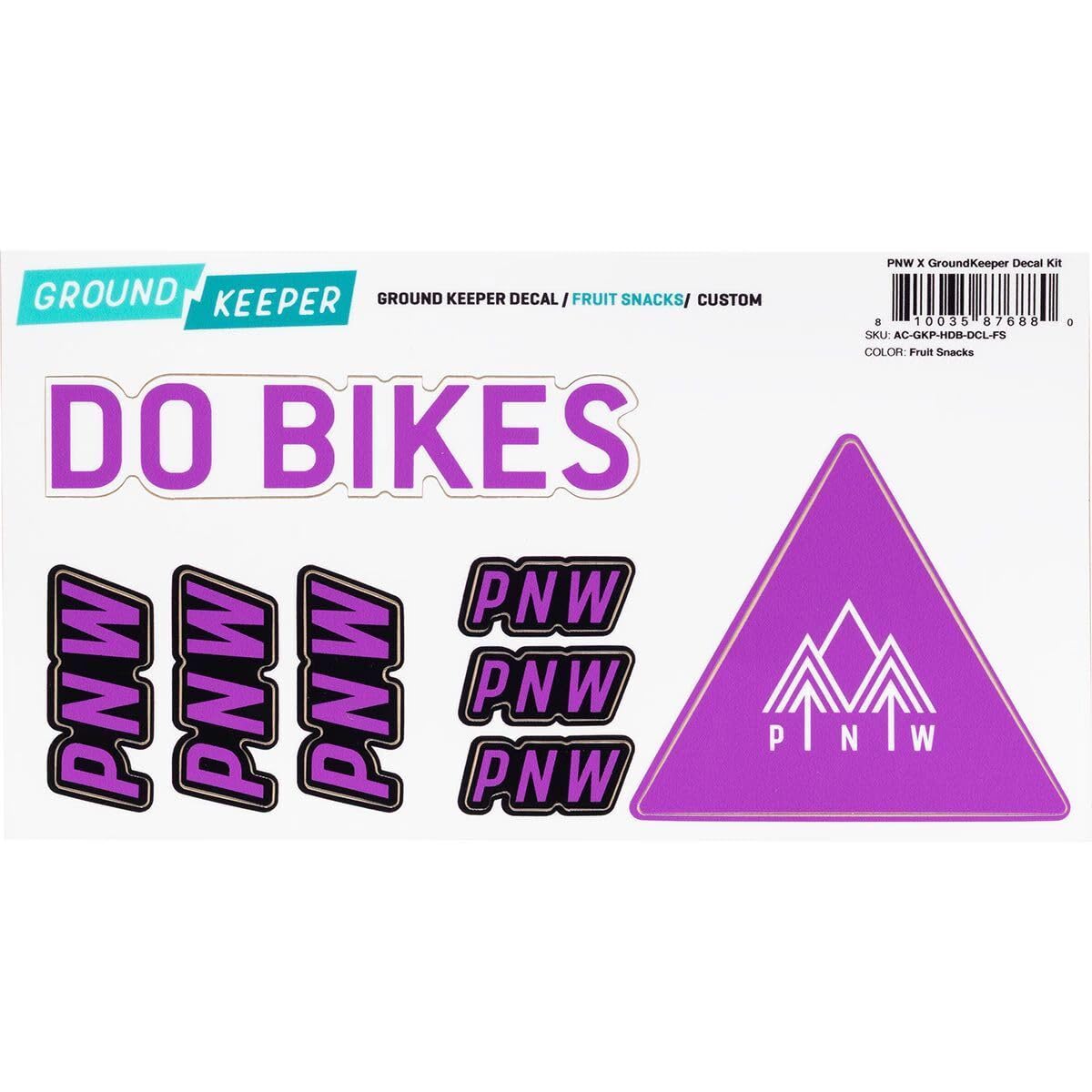 PNW Components X Ground Keeper Custom Handlebar Decal Sheet, Fruit Snacks Purple