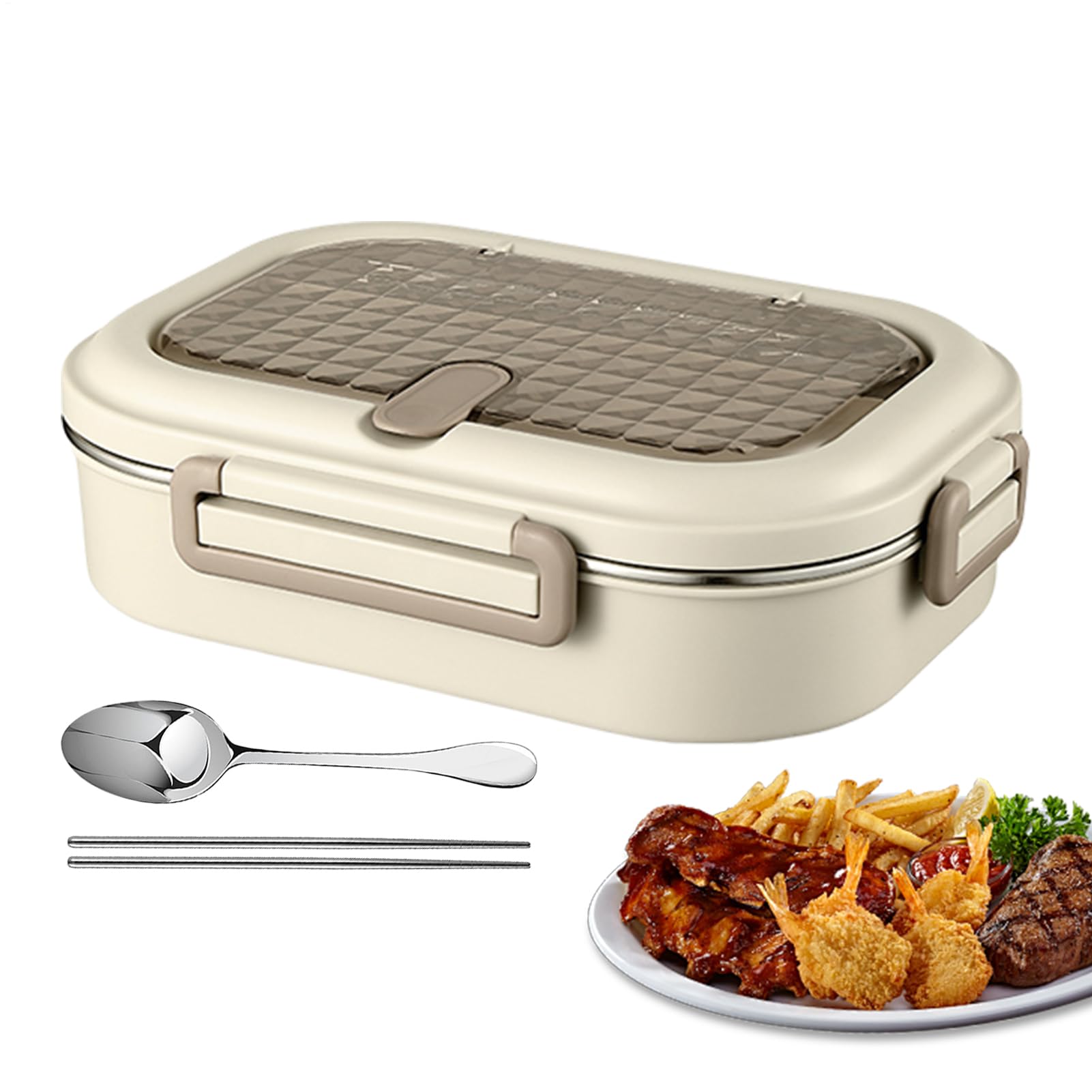 Contenitori Termici Per Pranzo | Contenitore per Alimenti Caldi | Ciotola Termica Antiodore Antigoccia Adatta Microonde In Acciaio Inox Divisoria Con Cucchiaio E Bacchette Per Spiaggia Escursionismo O