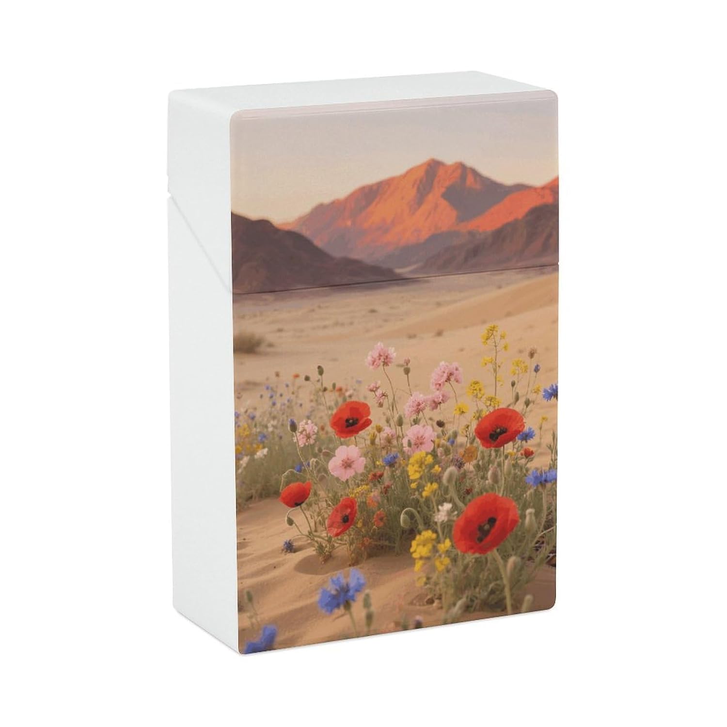 Desert Daisies Cigarette Case Portable Cigarette Holder Case Durable Cigarettes Cases & Dispensers