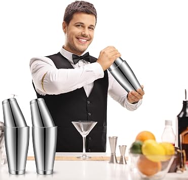 5 PACK Cocktail Shakers Professional Bar Shaker, Boston Martini Stainless Shakers, Premium Stainless Steel Shaker(5 PCS 18 Oz and 5 PCS 28 Oz)