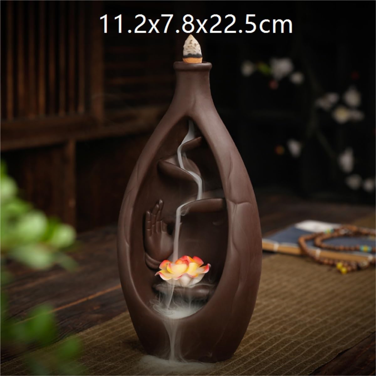 Fuentes de Incienso,Yoga Quemador De Incienso De Reflujo De Arcilla Púrpura, Decoración Creativa del Hogar De Madera De Agar Y Sándalo Zen