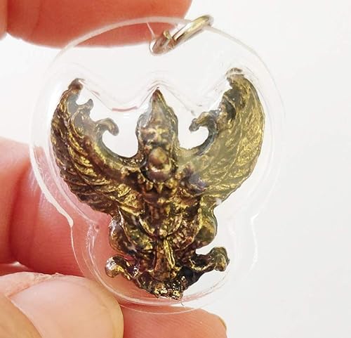 Miniatura 4 de MiracleTH6395 Thai Garuda Magic Eagle Bird Estatua Impermeable y PHA Yant Wessuwan Dios Gigante Talismán Tela Mantra Amuleto Protección Peligro