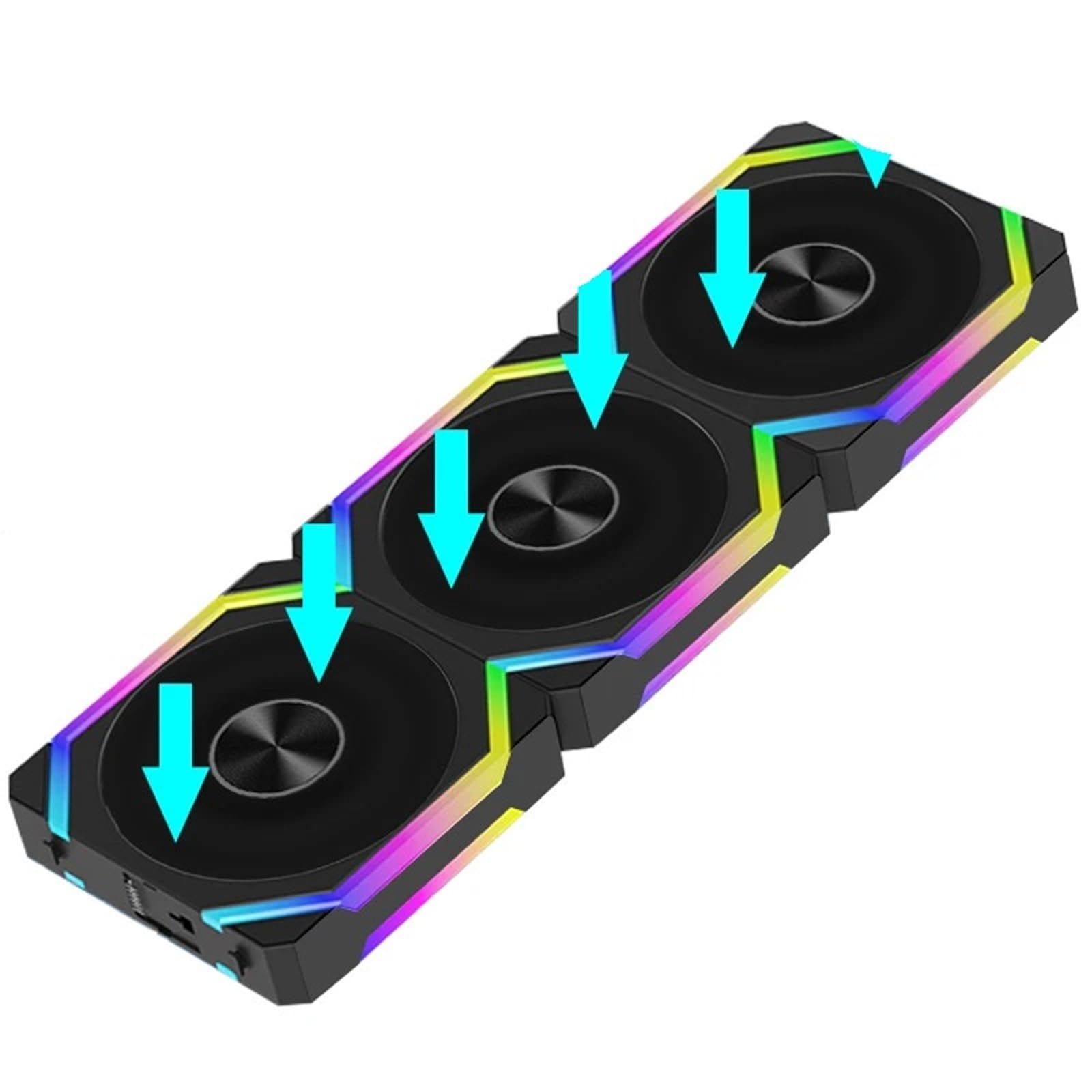CS120 ARGB Ventola di Raffreddamento 360 mm Modulare Impilabile Giunto PWM Silenzioso 120 mm RGB Fan Kit per PC Gaming PC Cooler
