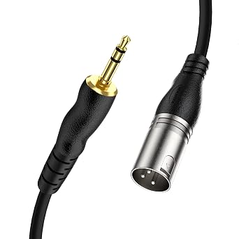 3.5mm Mini jack to XLR Cable 2M, Unbalanced 1/8 inch Aux Stereo to Balanced Male xlr microphone cable