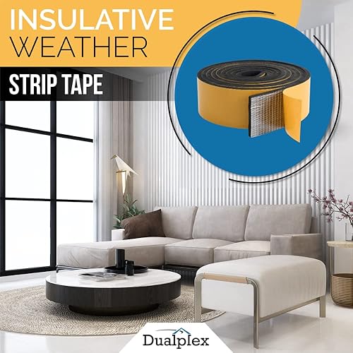 Miniatura 9 de Burlete de espuma de alta densidad para sellar puerta, rollo de cinta aislante para marco de puerta, ventana, aire acondicionado  Burlete de sellado