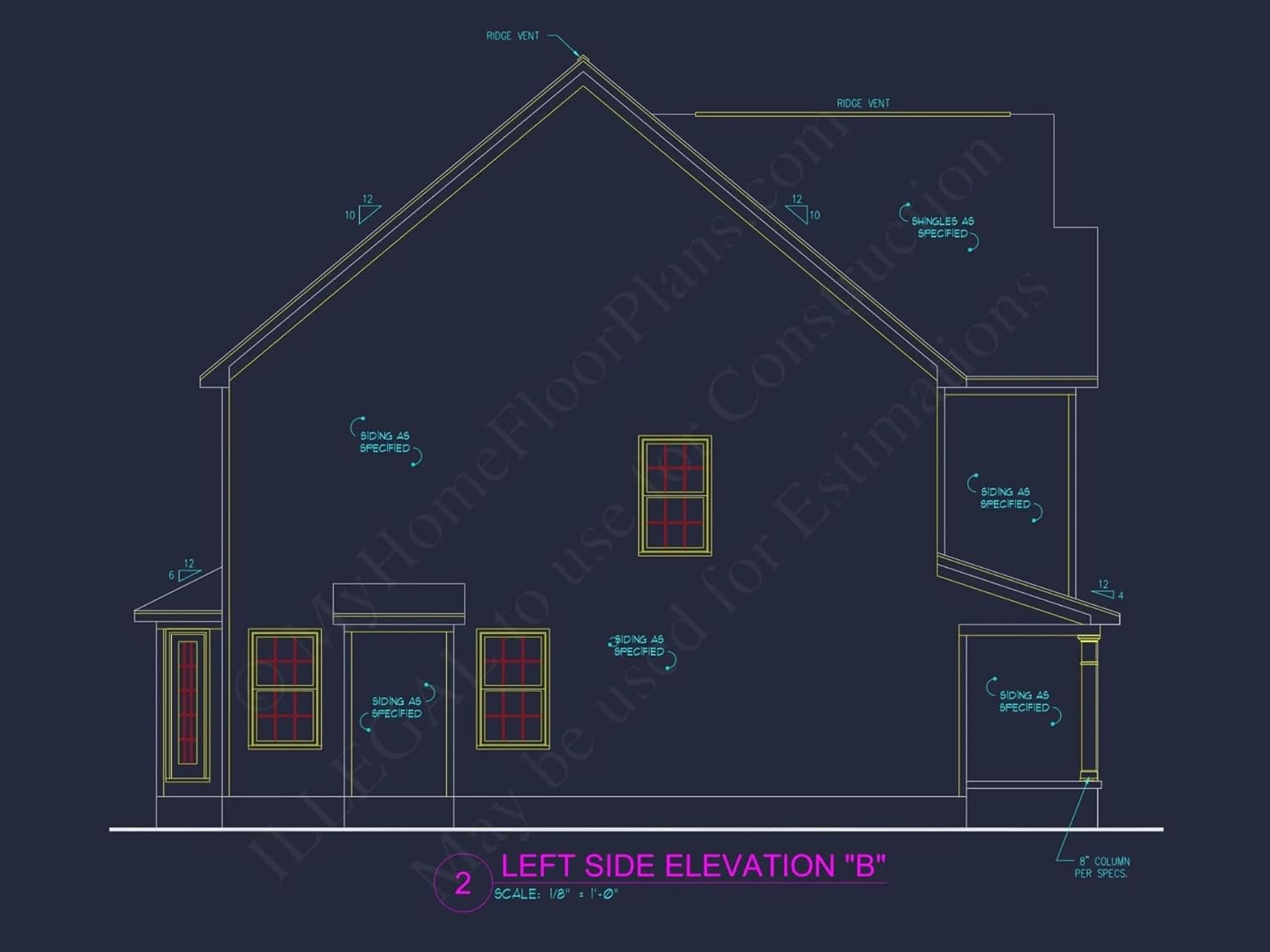 11-1436B House Plan -Traditional Colonial Home Plan - 4-Bed, 2.5-Bath, 2,250 SF