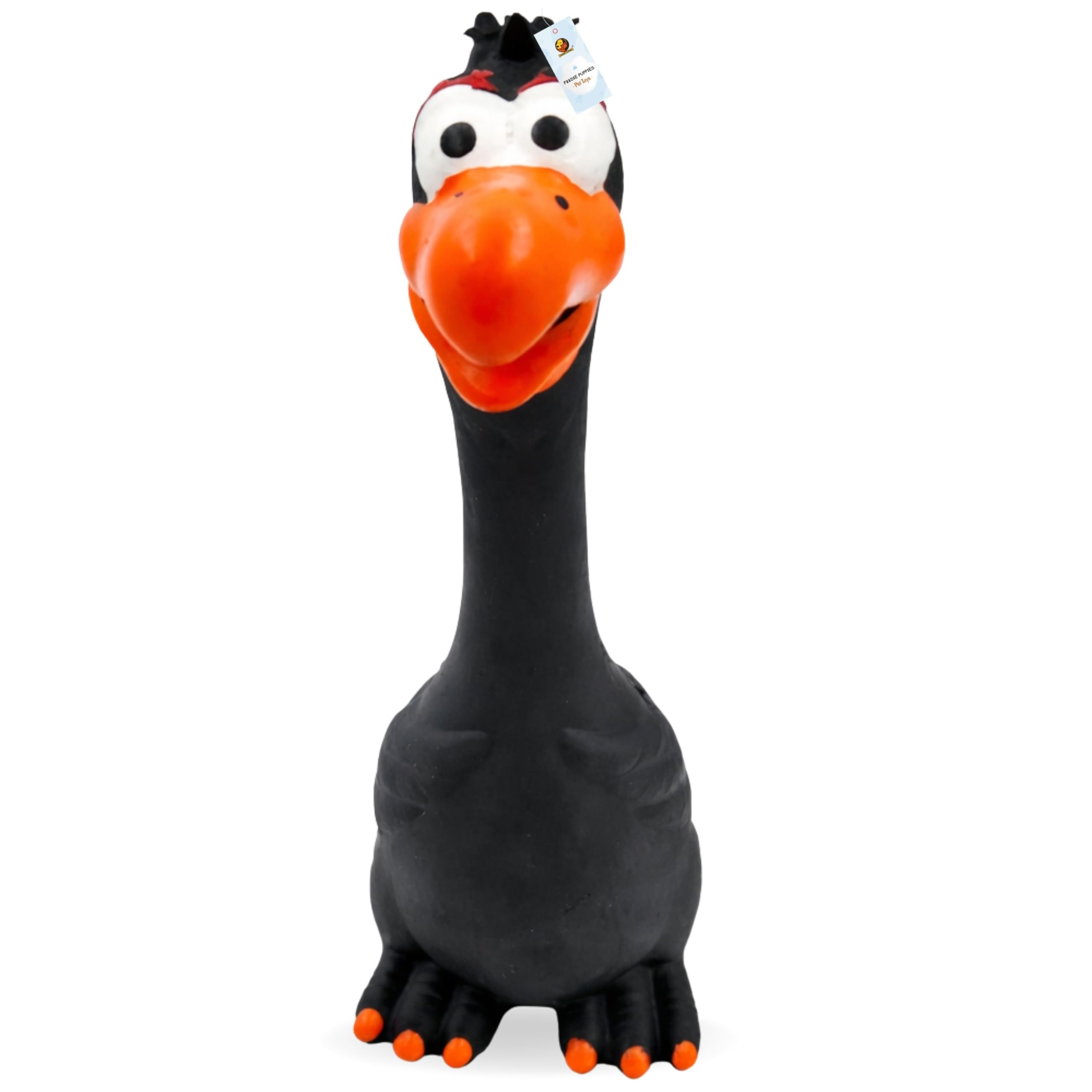 Foodie Puppies Natural Latex Rubber Squeaky (Black Eagle) Dog Toy | Small to Medium Dogs & Puppy | Durable, Fetch & Chew Safe Play Toy | Reduce Separation Anxiety