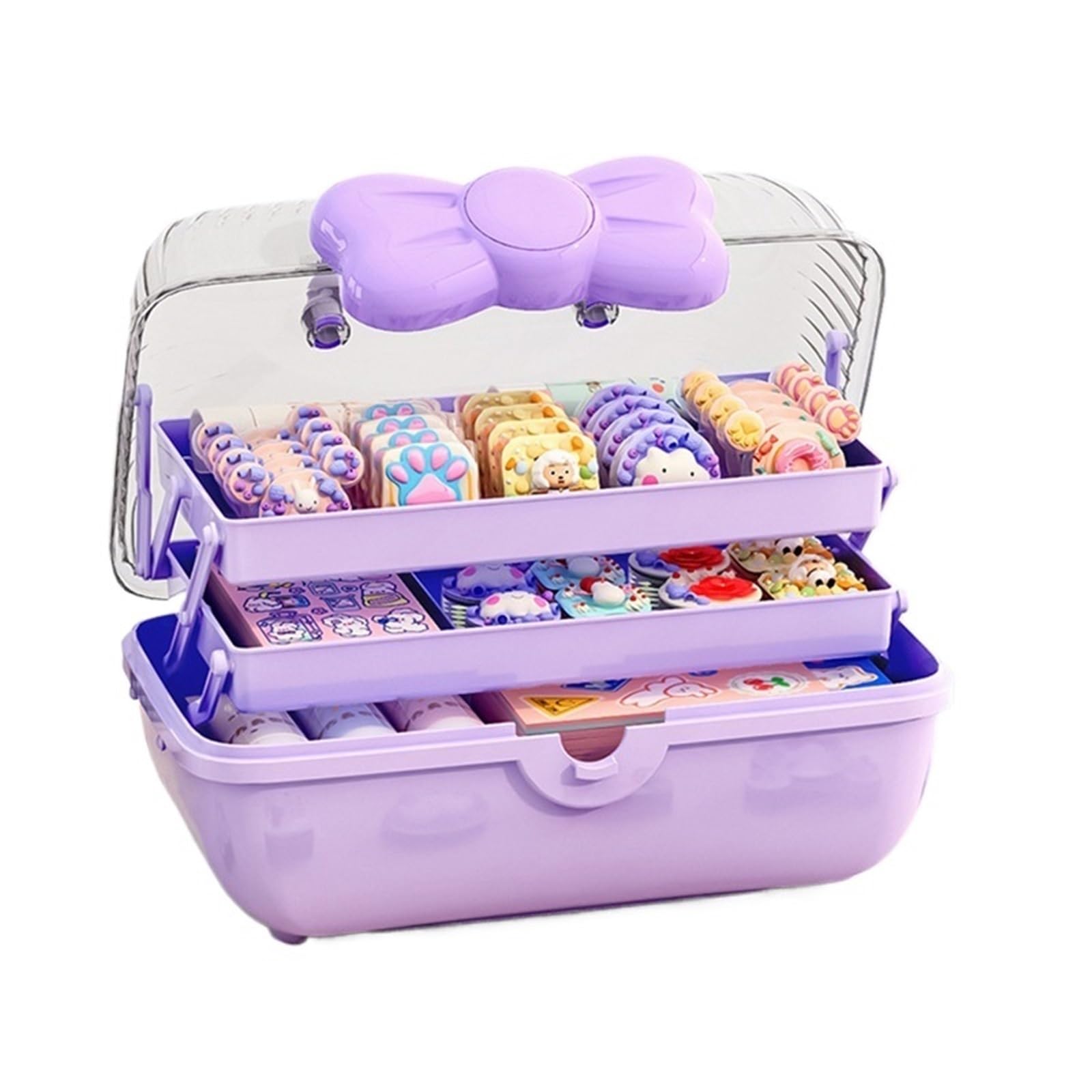 Haargummi Organizer Multi-schicht Haarnadel Organizer Schmuck Fall Kopf Seil Stirnband Display Rack Haar Zubehör Lagerung Box(Purple)