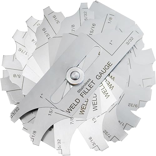 Miniatura 7 de RIVERWELD Juego de soldadura de filete de 7 piezas calibre RL calibre de profundidad prueba de inspección de soldadura cubital métrico y pulgadas