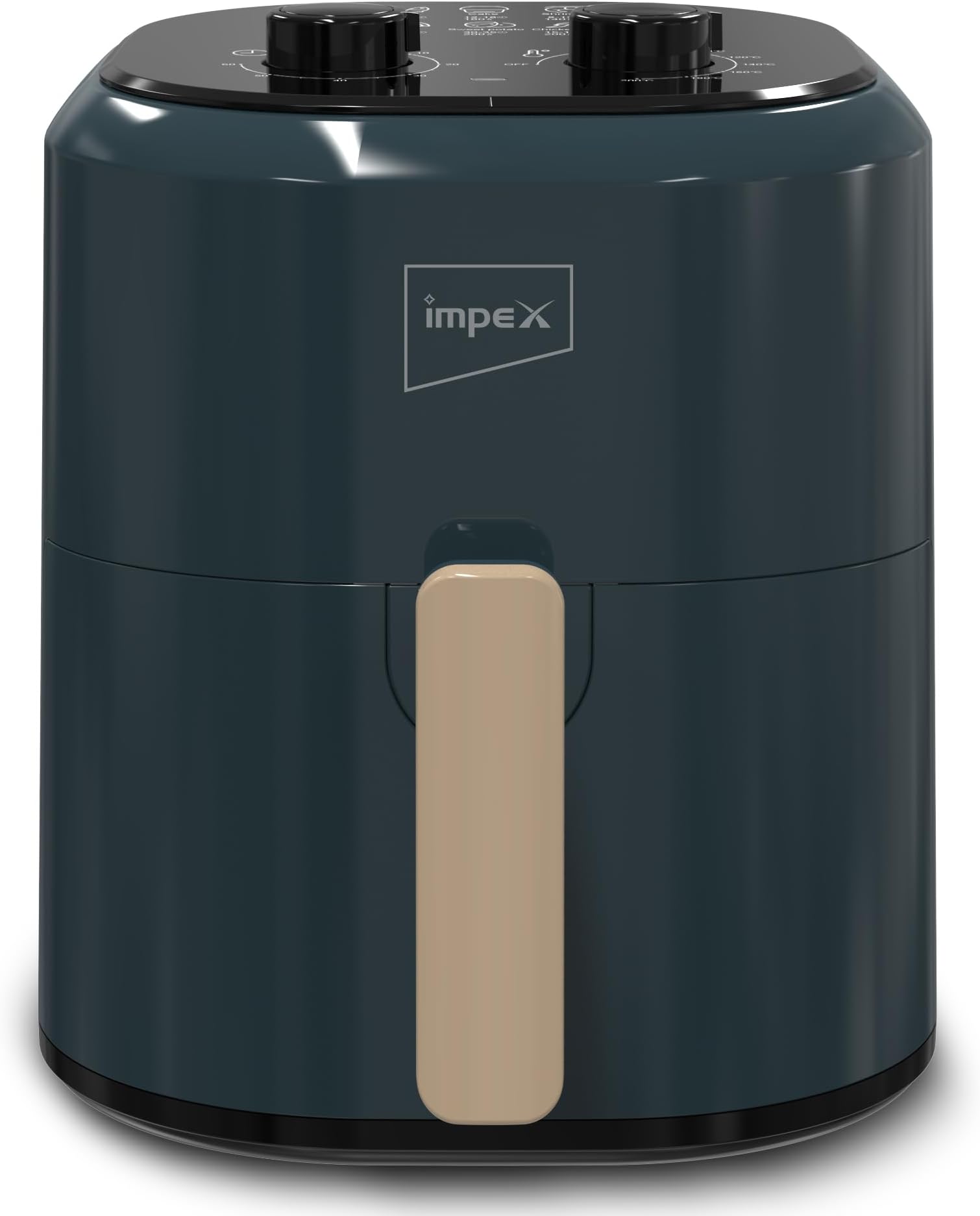 Impex 4.5L Mechanical Air Fryer AF 4305A, 1200W Oil-Free Hot Air Fryer, Adjustable Temperature & 60-Min Timer, Non-Stick Large Capacity Basket, Overheat Protection, Cyclonic Airflow Cool-Touch Handle