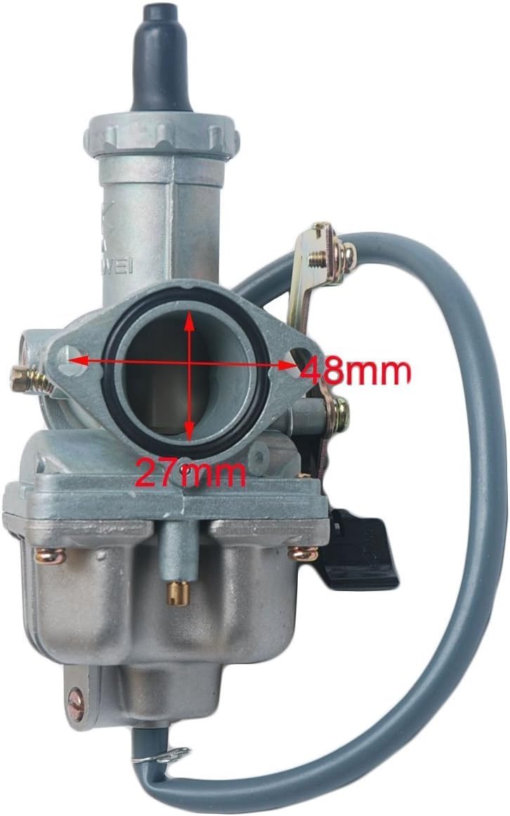 SaferCCTV PZ27 Carburetor 27mm Cable Choke Compatible with 4 Stroke CG 125cc 150cc 200cc 250cc ATV Go Kart Dirt Bike Taotao Sunl Quad Carb Chinese sunl with Air Filter