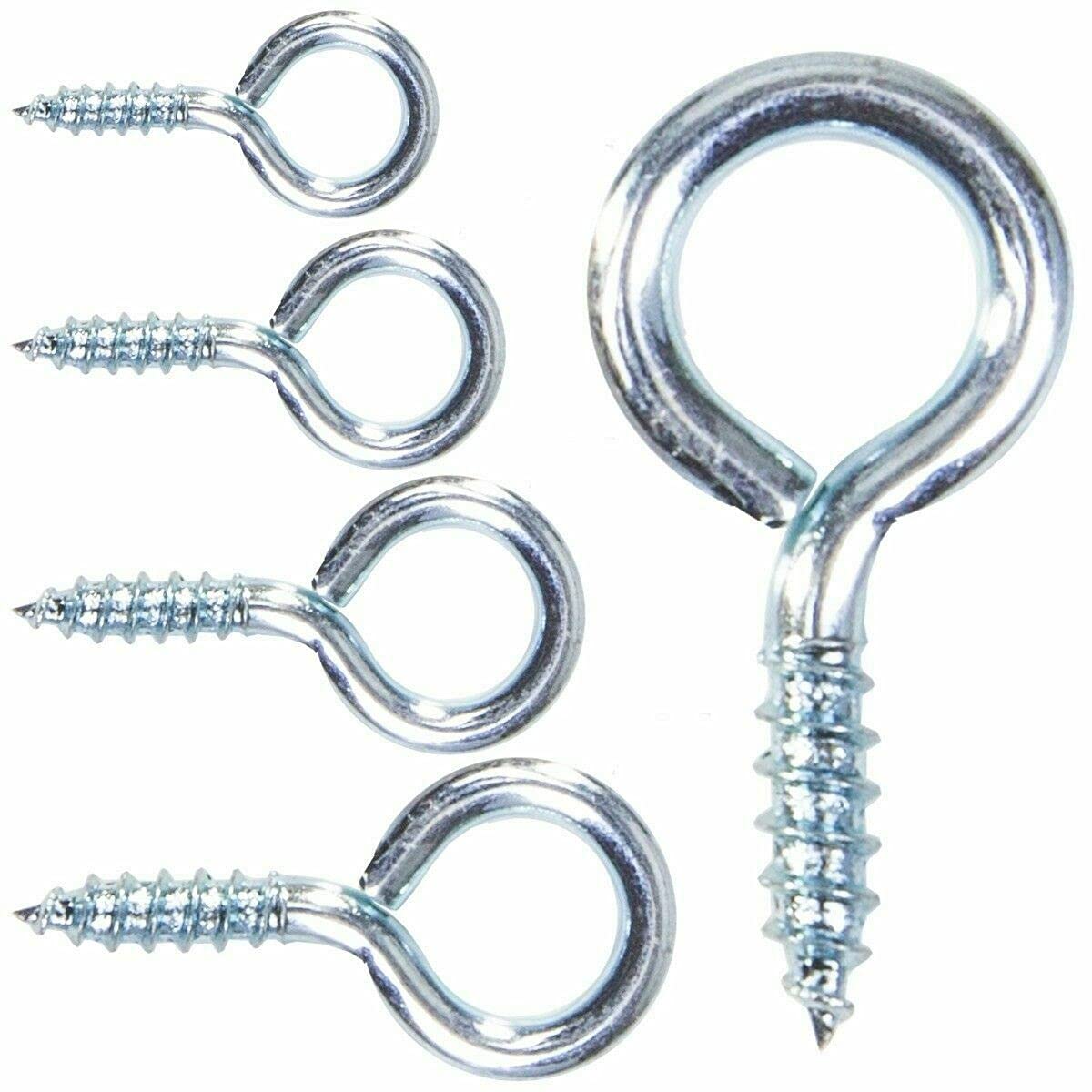 Sisi Uk Silver Screw In Eye Bolt Hooks 45Mm Zinc Plated Eye Screws For Picture Frame Vine Loop Hook Wall Hanger Anti-Rust Hammock Hooks For Tie-Downs Pack Of 20.