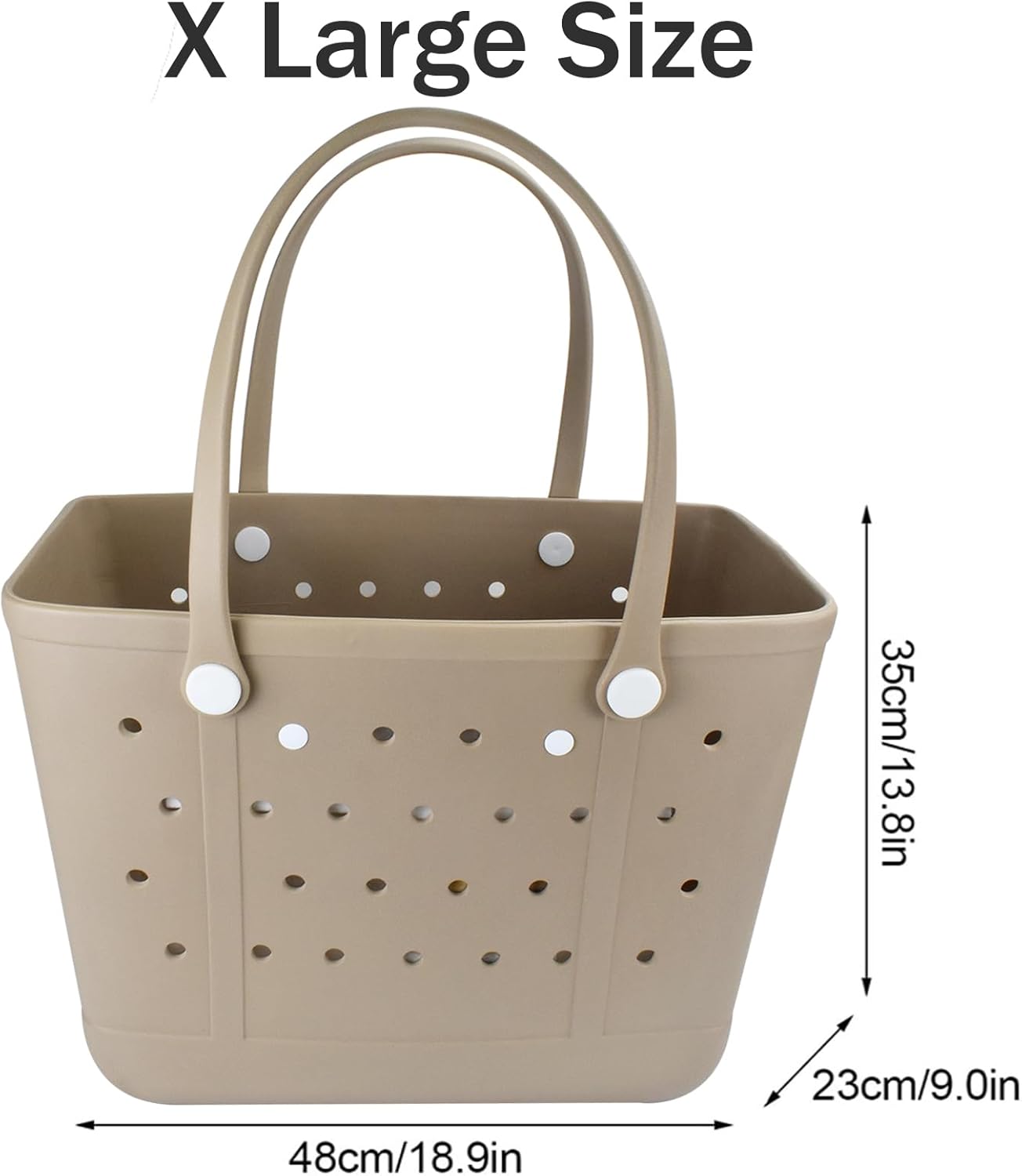 X Large Beach Bag, Oversized Rubber Beach Bag, Washable Open Tote Bag Durable Tote Travel Bags - Image 5