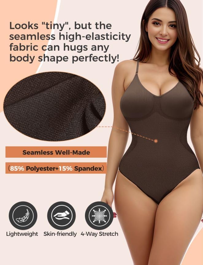 Miniatura 4 de Body moldeador para mujer con control de abdomen (café, M), Café