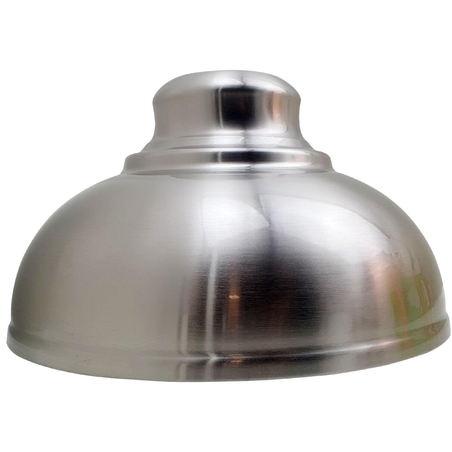 LEDSone Metal Easy Fit Lampshade Retro Industrial Ceiling Lighting Shade Hanging Pendant 29cm Curvy Shade Light Fixture for Kitchen Dining Room Lights E27 (Satin Nickel) — image 1