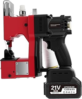 Elektrische Sacknähmaschine Tragbare 220 V, Sacknähmaschine für Taschen, Tragbares Beutelverschließmaschine mit 2 Akku 1300mAh für Taschen/Stoff/Reis/Papier