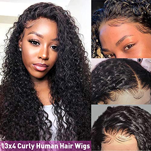 CYNOSURE Lace Front Human Hair Wigs for Black Women 13x4 9A Curly Lace Front Wigs Human Hair Pre Plucked With Baby Hair (12, Curly Wigs) - Thumbnail 3