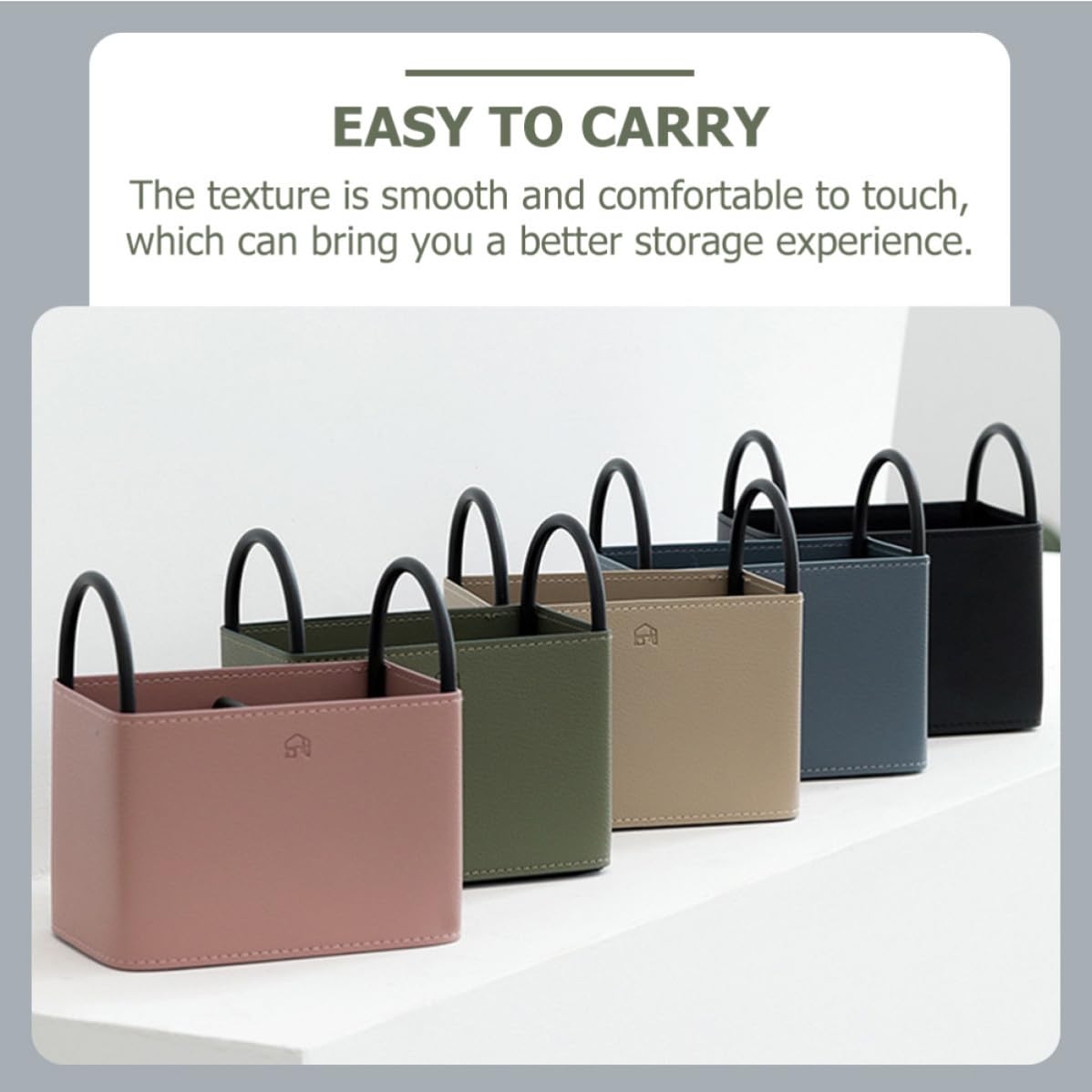 Cesta de Escritorio Cesta de Pu Verde de Hierro y Pu, Organizador Decorativo para Mando a Distancia y Artículos Diversos, para Tocador y Escritorio