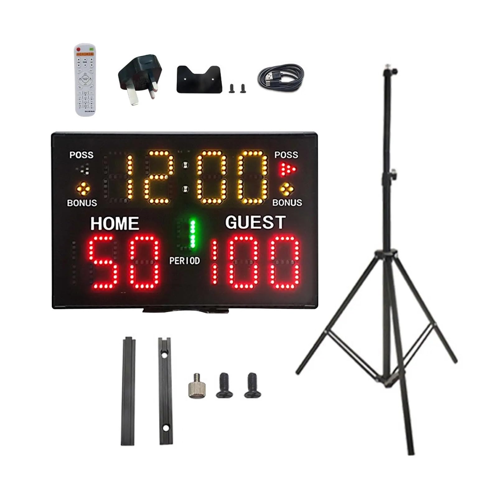 Tabellone segnapunti Digitale elettronico Multifunzionale for Basket, Judo, Calcio, Tennis, Boxe, cronometro, conteggio dei falli