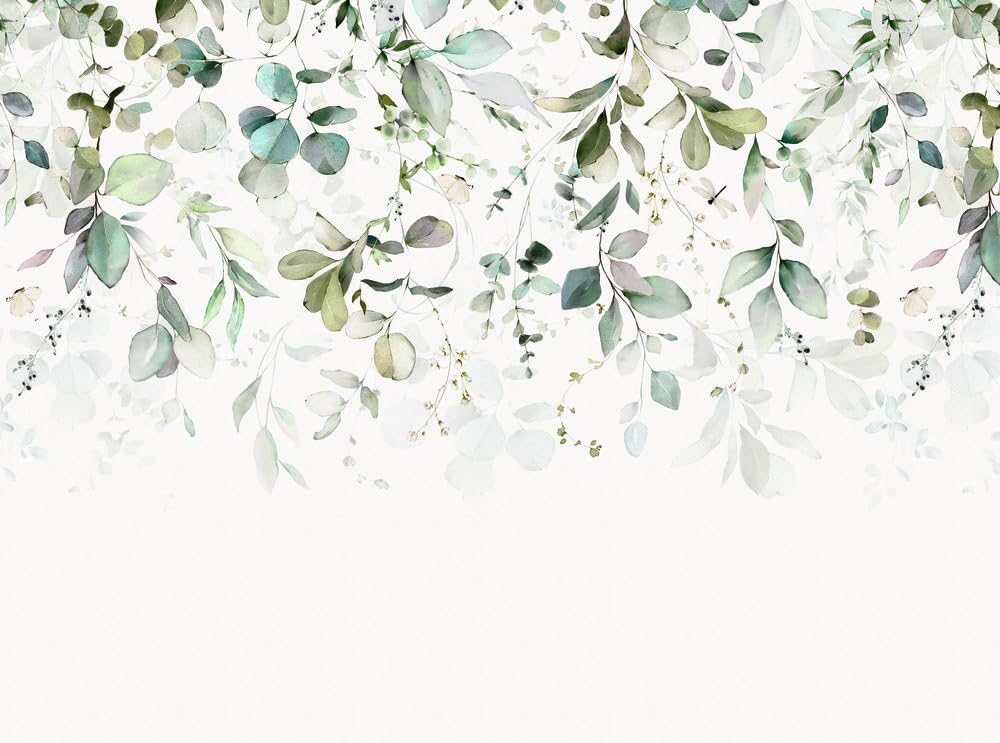 Bloemen fotobehang groen/blauw XL | Standaard & Op Maat