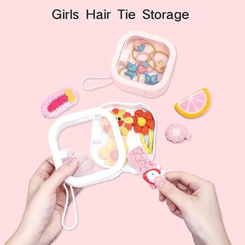 Miniatura 9 de HAIXIN HOME Organizador de 2 cintas para el cabello, organizador de pinzas para el cabello, organizador de accesorios para el cabello, caja de