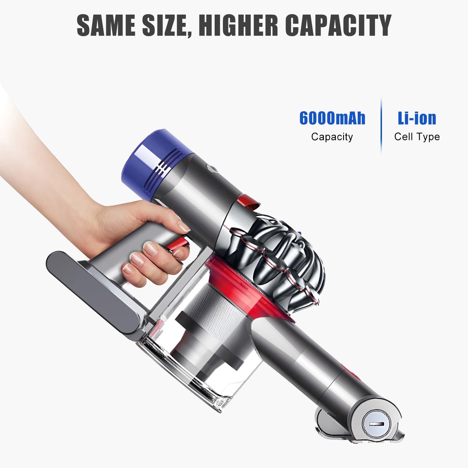 6000mAh V7 Batteria per Dyson SV11 Batteria di Ricambio Compatibile con Dyson Absolute Animal Motorhead Trigger Car+Boat Fluffy HEPA
