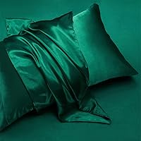 Vista 3 de AiMay Juego de funda de edredón de satén de 3 piezas, juego de ropa de cama de lujo de 1800 hilos, sedoso, súper suave, color sólido, reversible