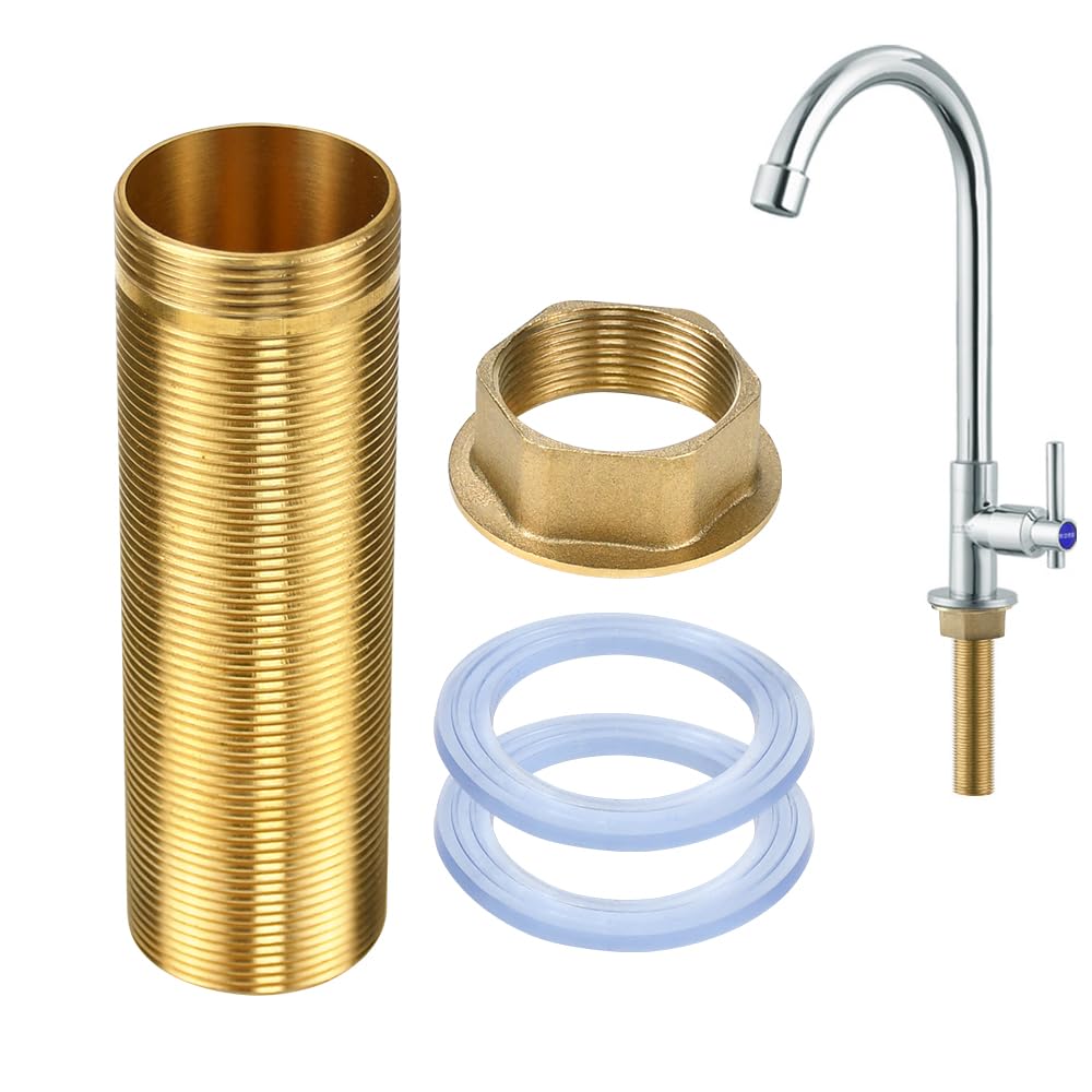 ADERTOS Kit de Reparación de Grifos, Kit de Tuercas de Rosca para Grifo, Conector de Manguera con Púa, Conectores de Tubería de Púas de Latón para Reparación de Grifos (M30-100 mm)