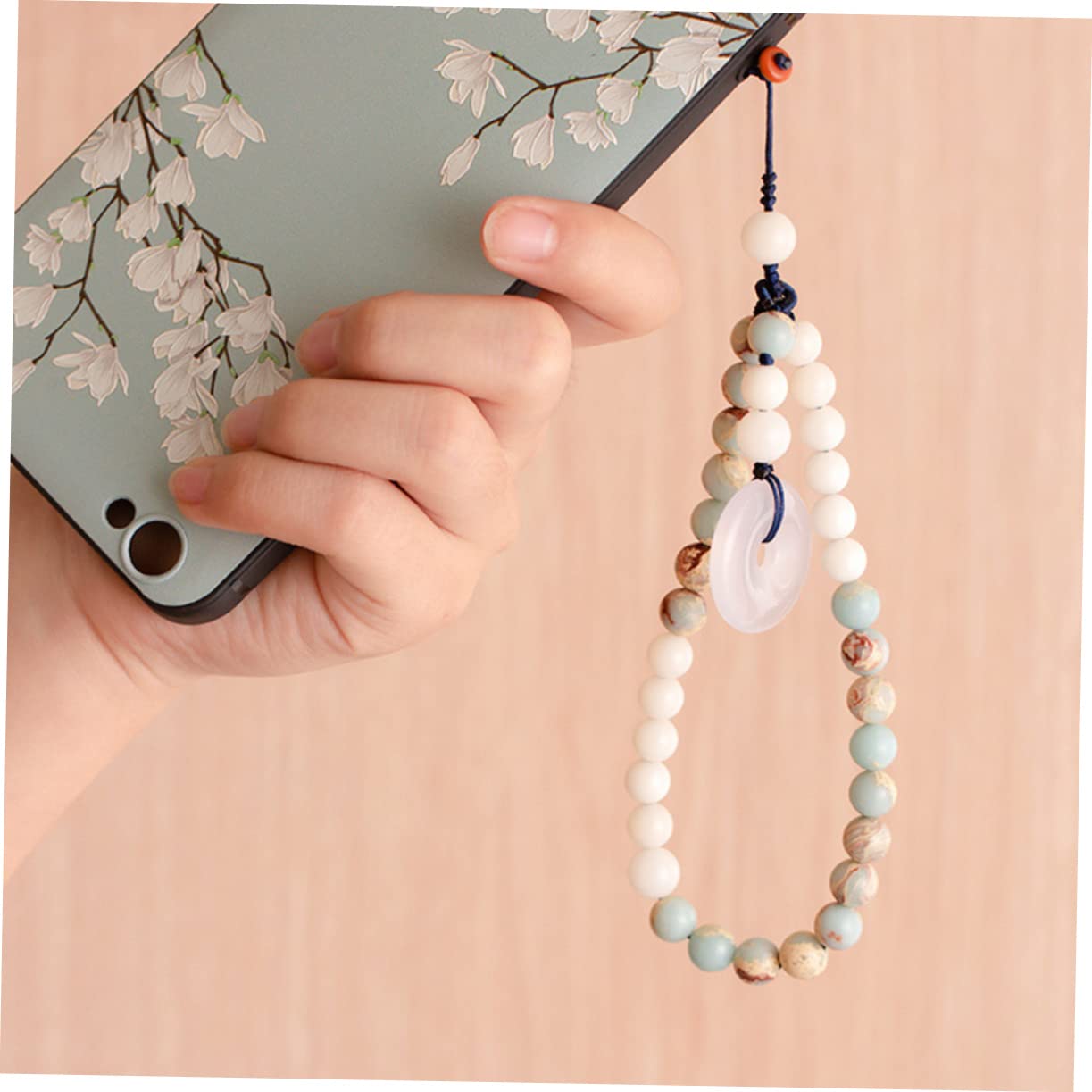 Gatuida 3piezas Cadena Colgante De Jade y Shoushan Para Teléfono Correa Anticaídas Desmontable Estilo Chino Para Uso Diario