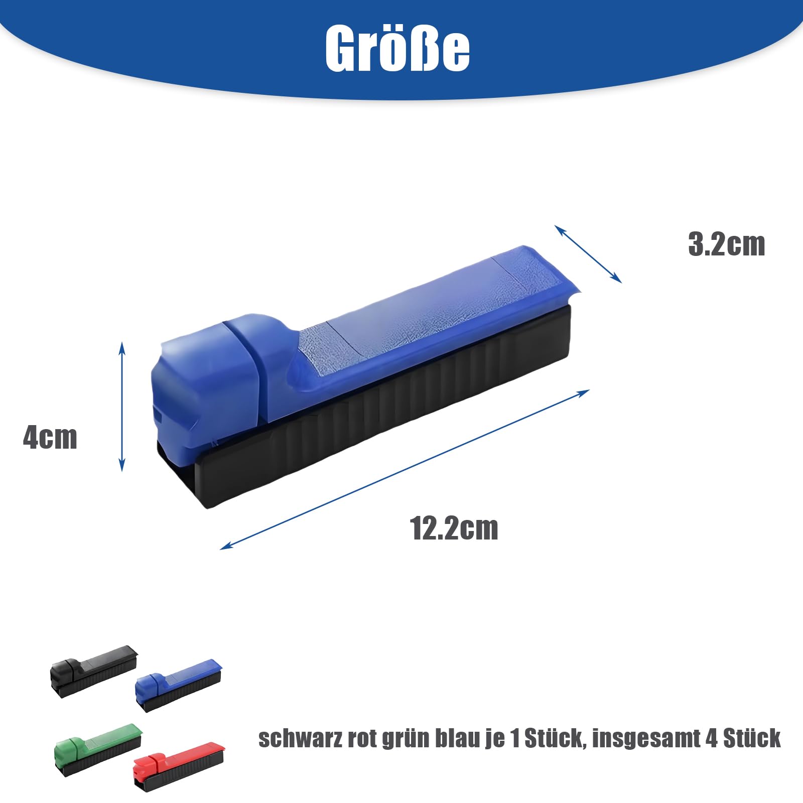 4 Stück Zigarettenstopfmaschine, Stopfmaschine für Zigaretten, Rot Schwarz Grün Blau, Tragbarkeit Zigaretten Stopfgerät Leichter Handhabung Passend für 8mm ZigarettenhüLsen Zuhause und Unterwegs