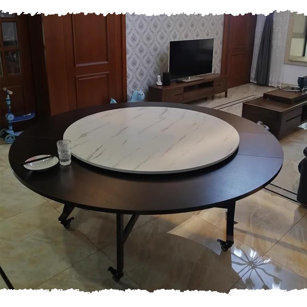 Grand plateau tournant Lazy Susan en bois 76,2 cm, 81,3 cm, 91,4 cm, 101,6 cm, 121,9 cm – Plateau de service rotatif pour table de salle à manger, comptoir de cuisine – Assiette de service ronde