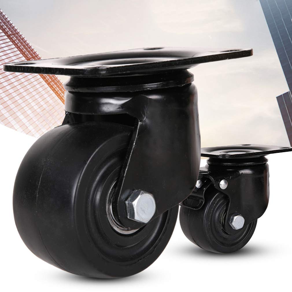 rotelle for mobiliRuota girevole girevole,Ruote for carrello,Set di 4 ruote piroettanti industriali,Rotelle for mobili in nylon,Nero,Resistente,Piastre superiori a 360°,Baricentro basso,Resistente all