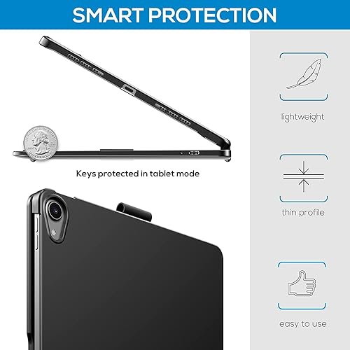 Vista 6 de Funda con teclado giratorio de 360 grados para iPad Pro de 11 pulgadas (M5/M4) 2025/2024 con trackpad giratorio inalámbrico con retroiluminación