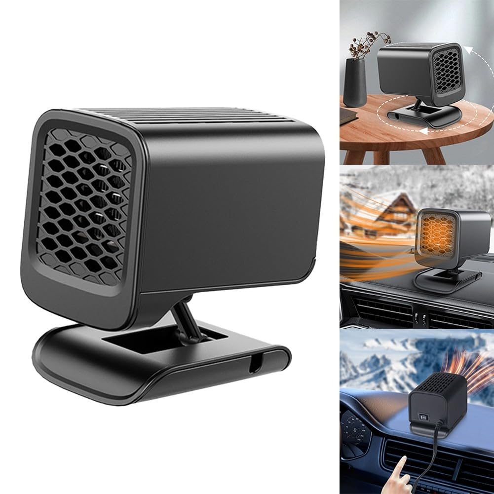 120W Elettrico Sbrinatore Sbrinatore Demister Portatile Raffreddamento Rapido Riscaldamento Auto Ventilatore Parabrezza Auto Sbrinatore con Base Girevole