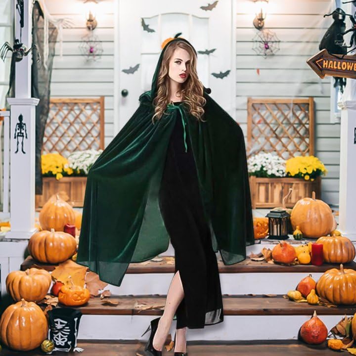 Myir JUN Mantello con Cappuccio Velluto, Adulto Bambini Halloween