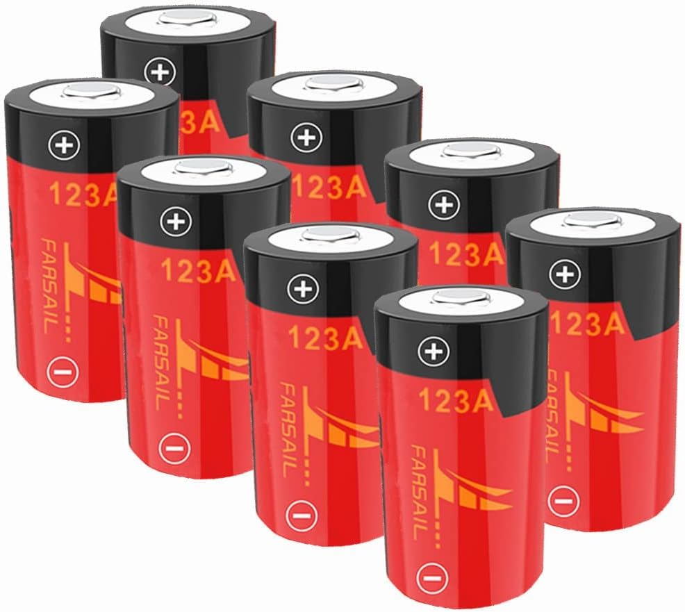 CR123A Rechargeable Batteries 8-Pack, 3.7V 800mAH 123A Batteries Rechargeable for Arlo VMC3030 VMK3200 VMS3130 3230C 3430 3530 Wireless Security Cameras, Flashlight