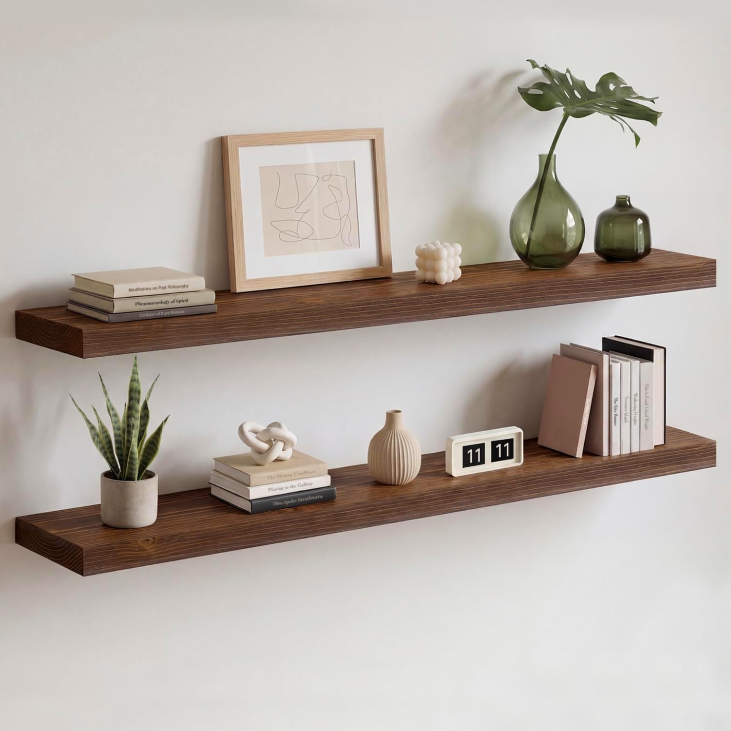 Photo 1 of Homeforia 42 Inch Floating Shelves, High-End Solid Pine Wood, Set of 2