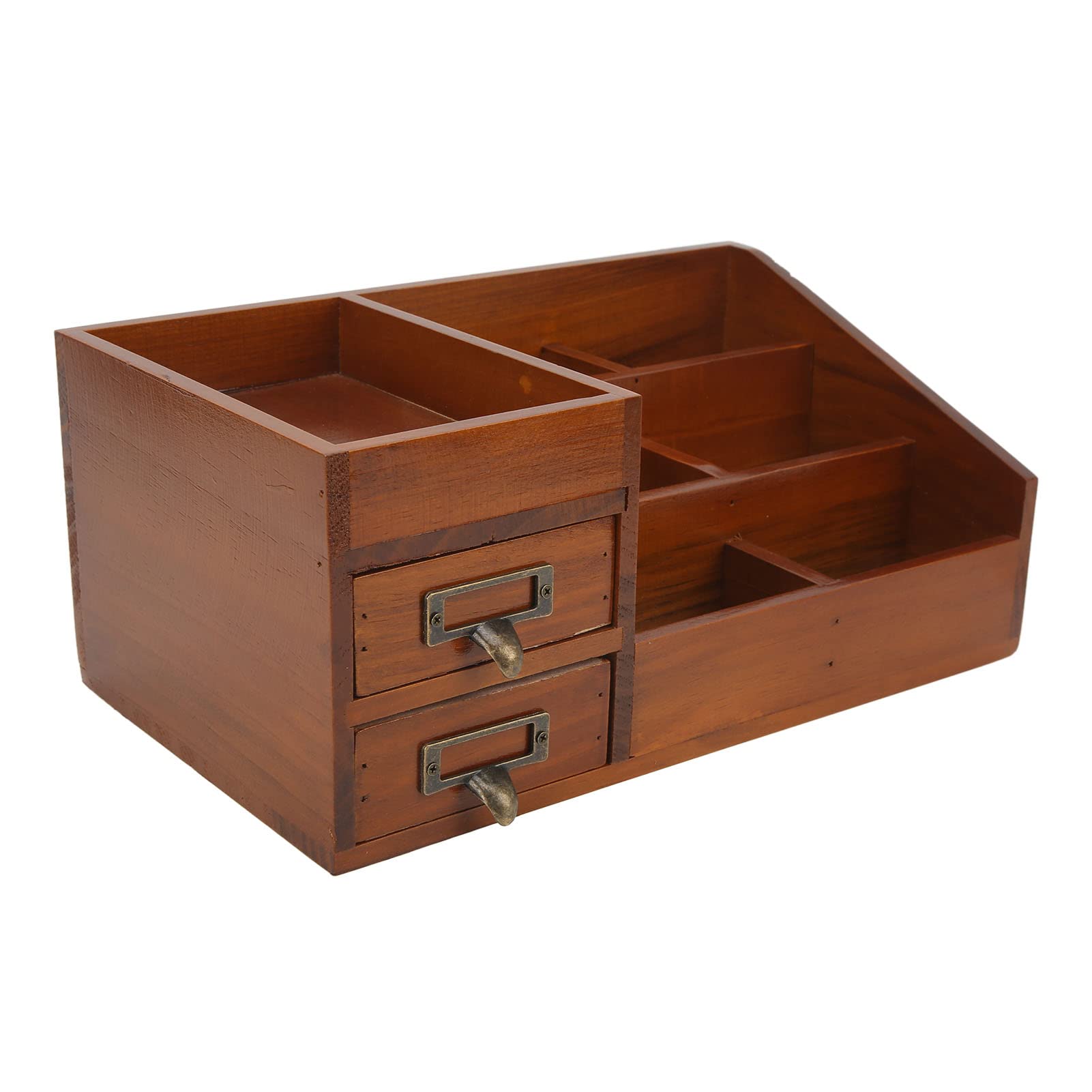 Organisateur De Maquillage en Bois, Décor De Pièce Ouest Léger Et Durable en Bois, Armoire De Maquillage Rétro Polyvalente De Grande Capacité avec 2 Tiroirs, pour Chambre à Coucher