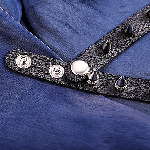 Leather Cuff Bracelet Punk Bracelet Rock Braided Rivets Wristband for Men Women Adjustable3