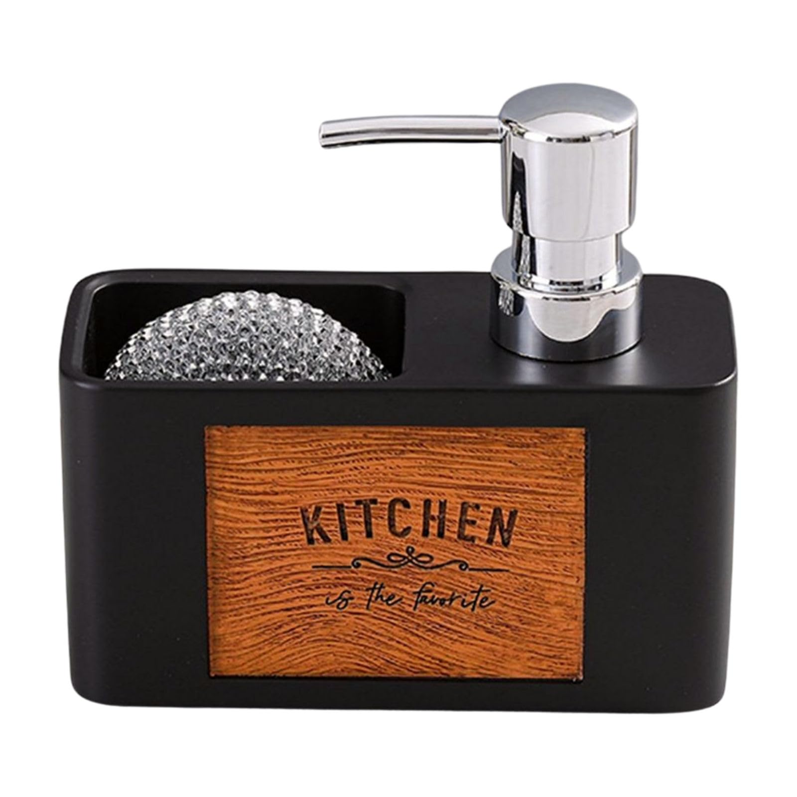2in1 Kitchen Soap Dispenser and Sponge Holder, Dishwashing Soap Pumps Dispenser for Countertop, Hand Kitchen
