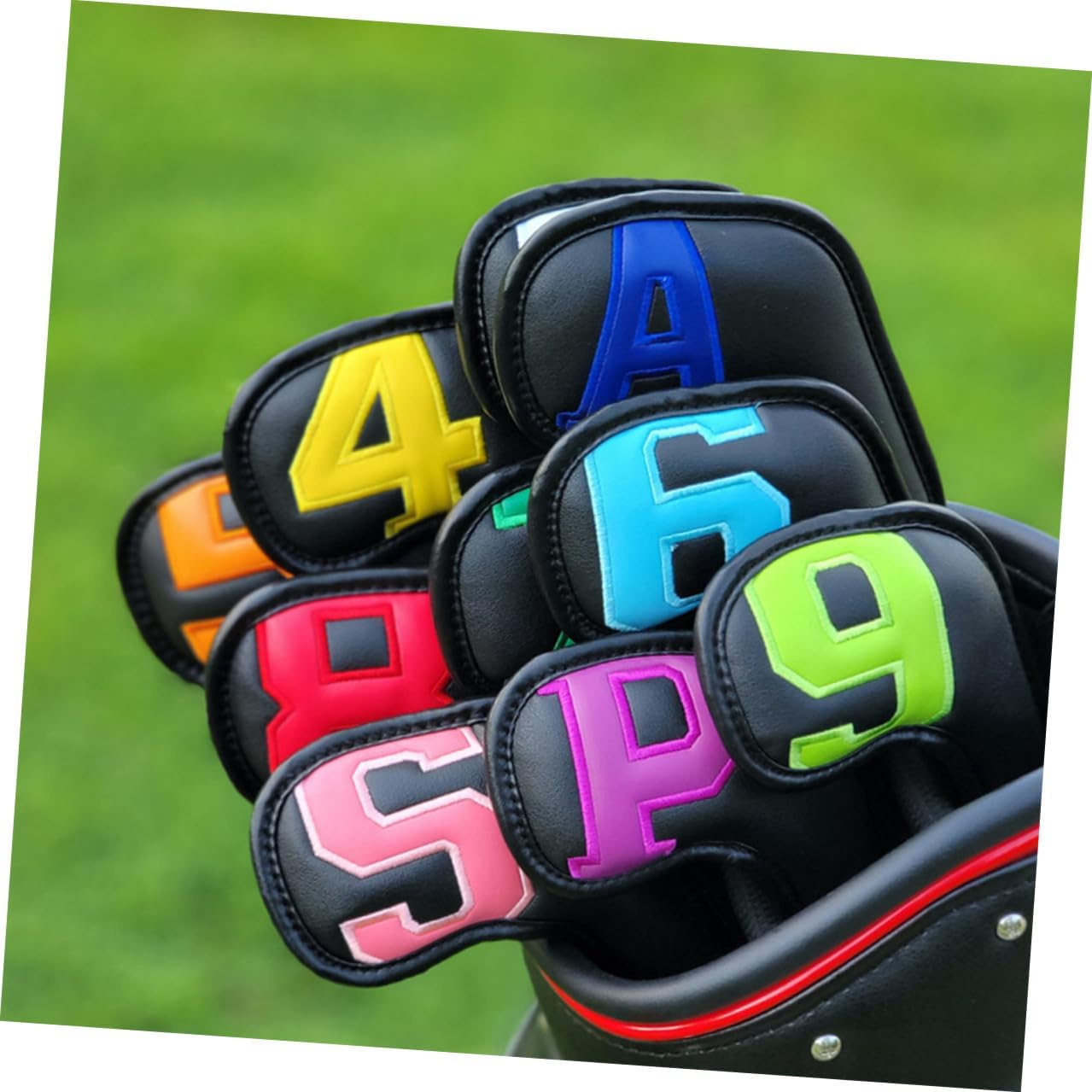 Golf Club Head Covers 10pcs Putter Covers Waterproof Colorful Number Design for Men Golf Accessories