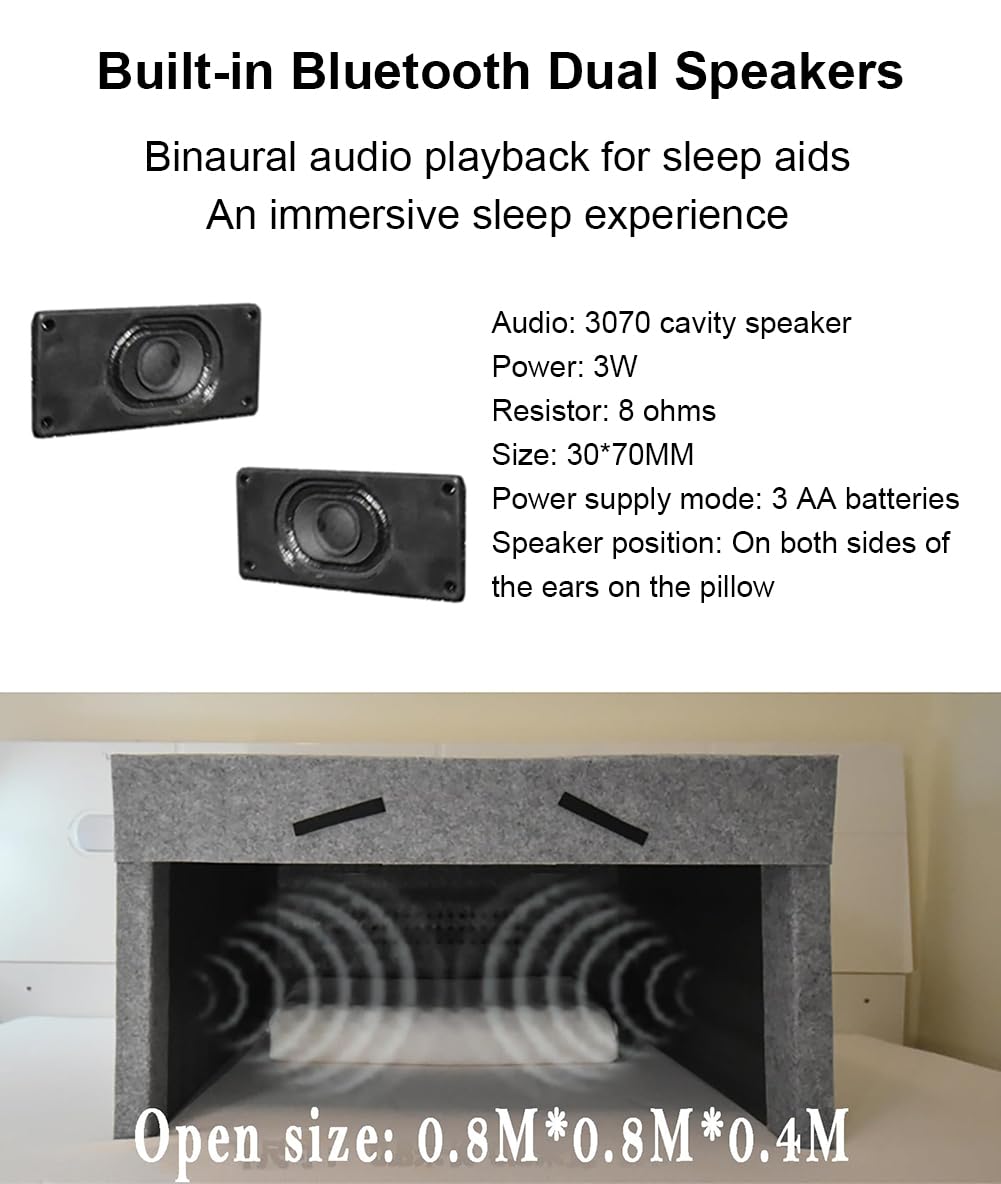 Przenośny namiot do spania z wbudowanymi głośnikami Bluetooth, dźwiękoszczelna i odporna na światło konstrukcja zapewniająca najwyższą prywatność i relaks, łatwy składany do podróży i użytku domowego