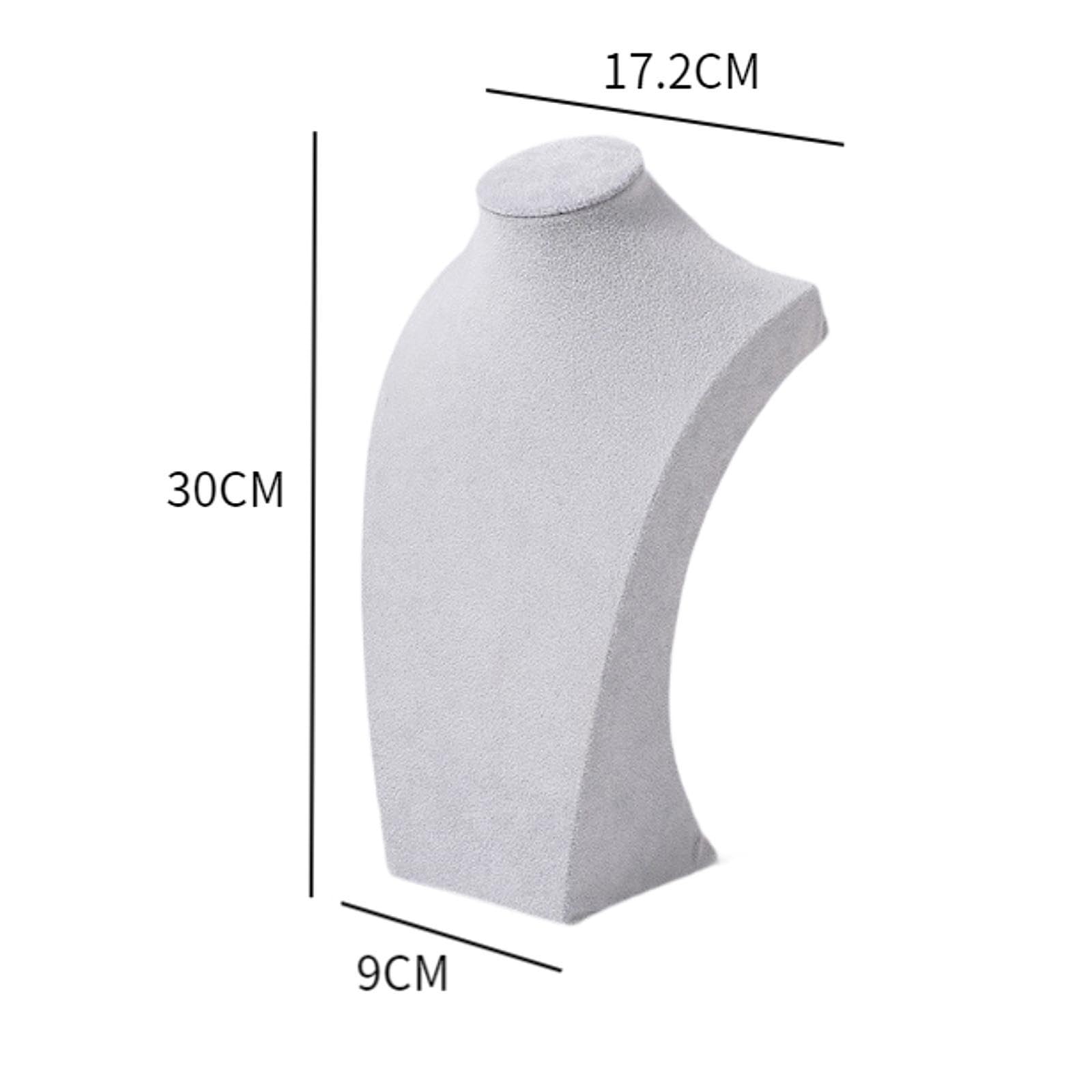 Espositore per collana Supporto per manichino per collana Supporto per vetrina Decorazione Espositore per gioielli Busto per fiere, mostre, oggetti di, Grigio Altezza 30 cm