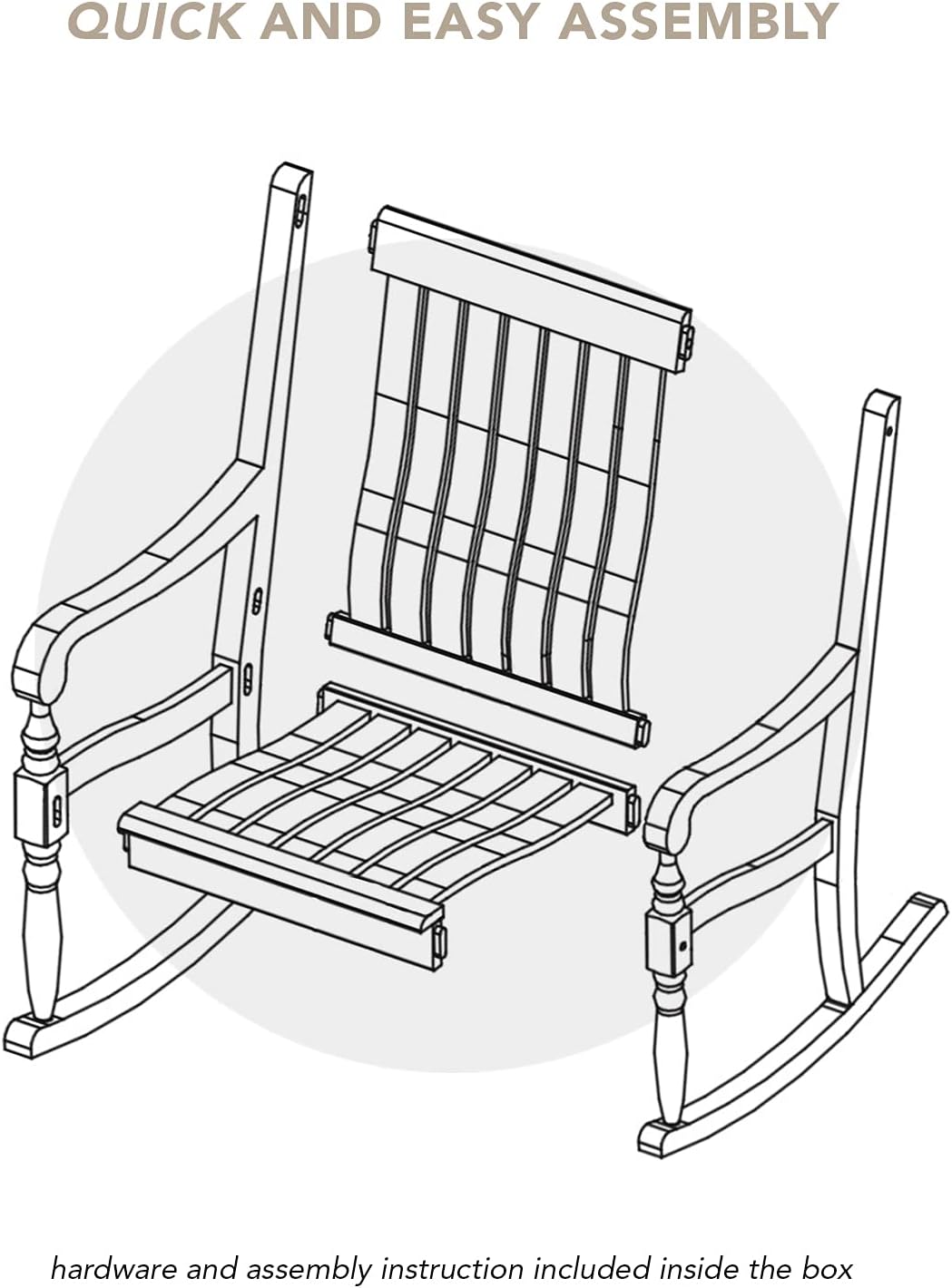 Cambridge Casual Reyes Oversized Rocking Chair, Black