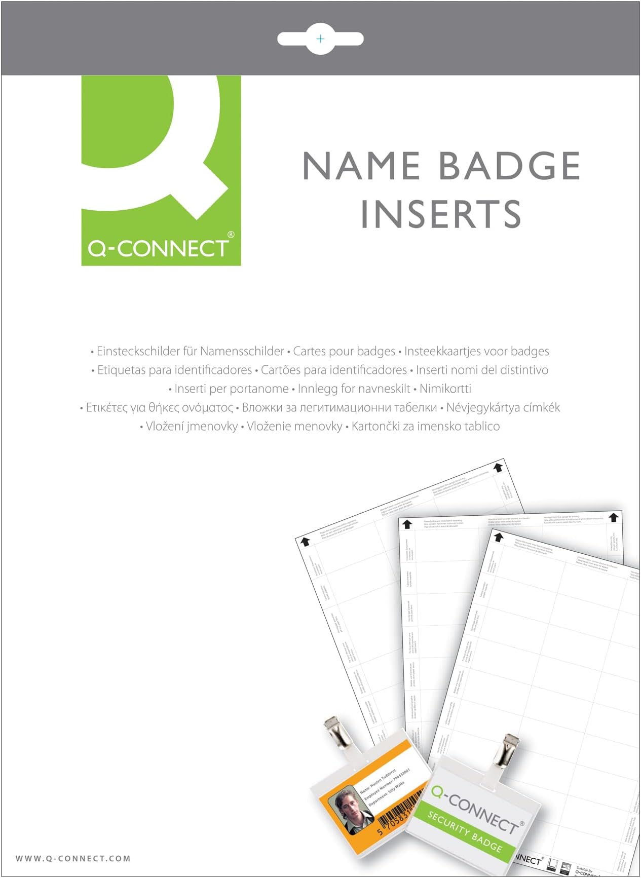 QConnect Name Badge Inserts 40x75mm 12 Per Sheet (Pack of 25) Amazon.co.uk Stationery