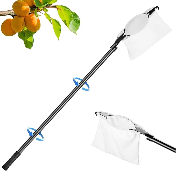 Amazon.com : Fruit Picker Pole Tool with Fabric Basket Telescoping ...