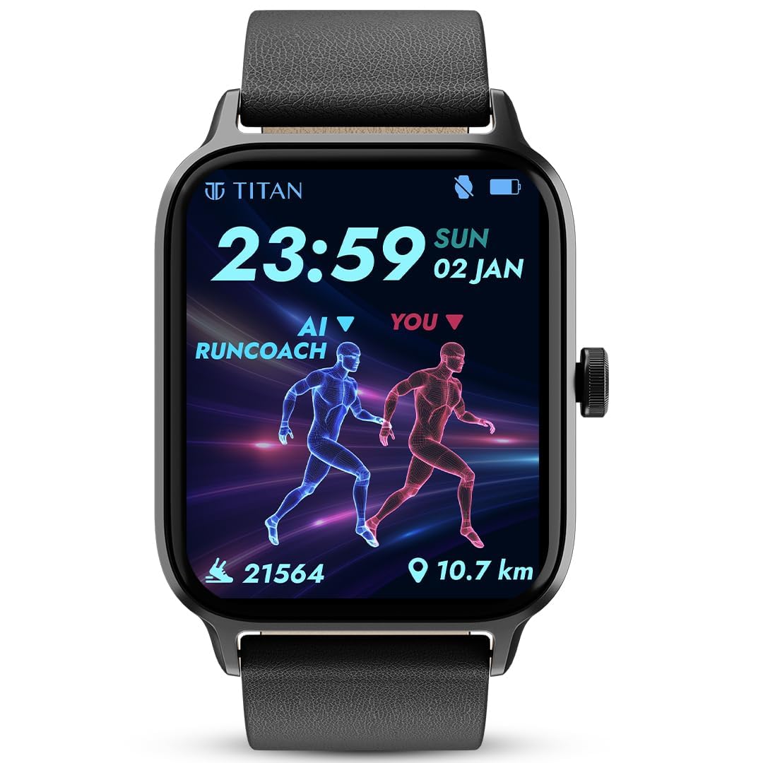 Titan Traveller with 1.78" Superior AMOLED Display|India's First FitVerse Smartwatch|Built-in GPS|Running Courses|SingleSync BT Calling|Built-in Alexa|Music Storage with TWS Connect|Body Energy Count