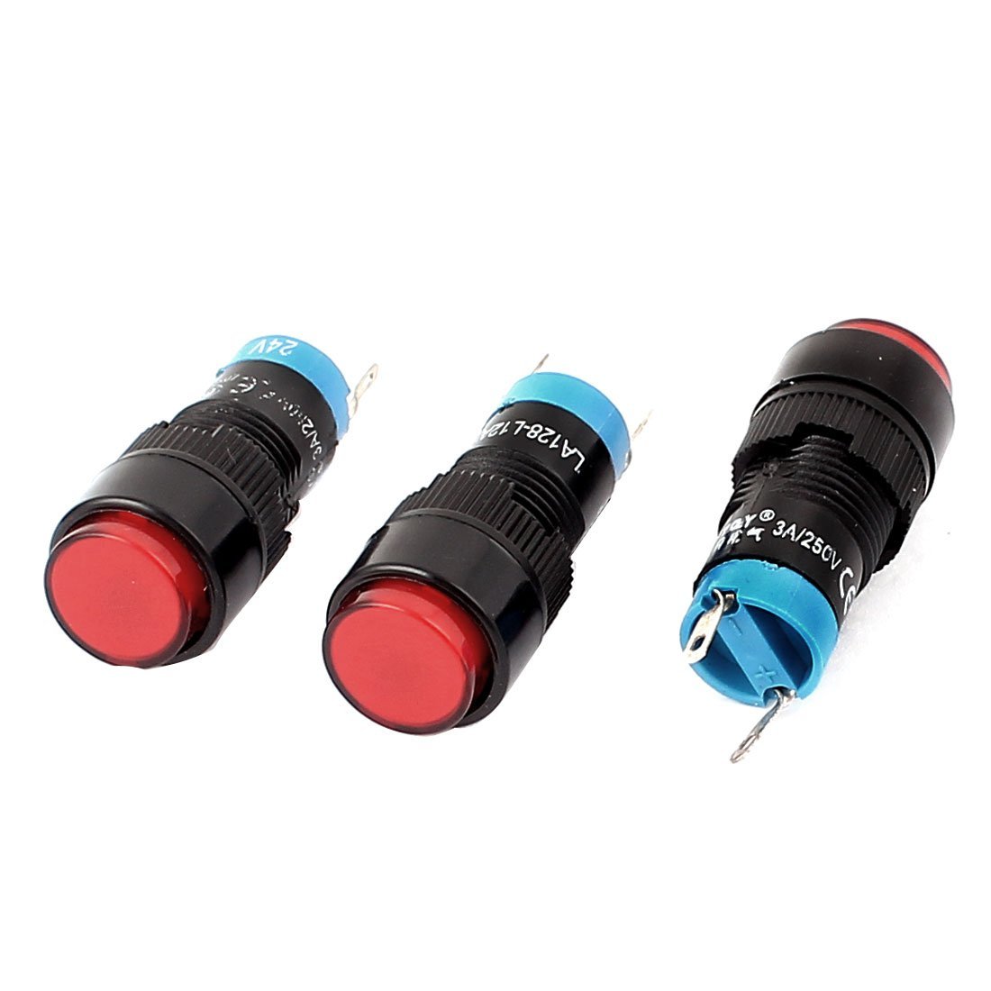 KTM Healthcare® 3Pcs DC 24V 12mm Mounted Thread Red Indicator Signal Light-image-31