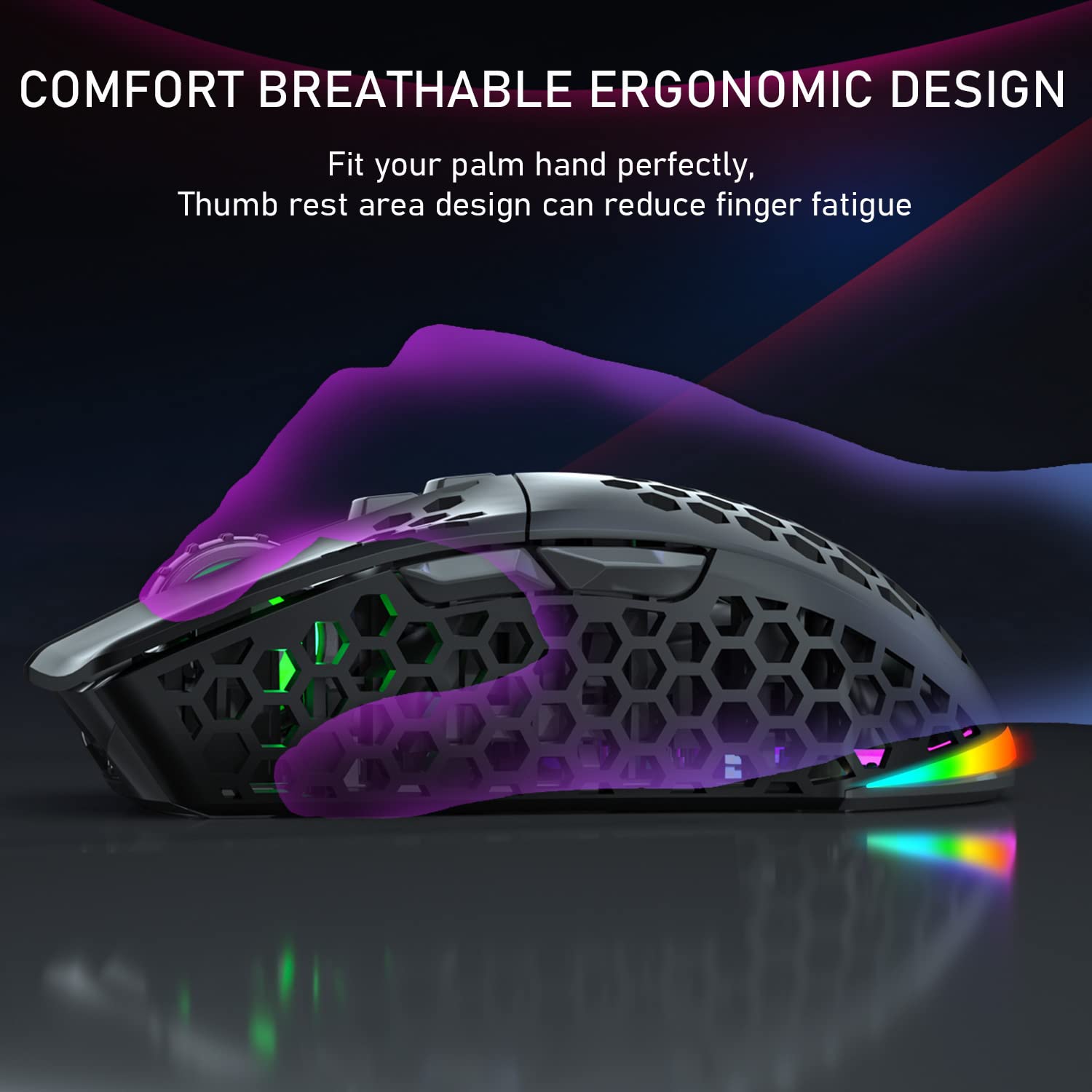 SOLAKAKA Lightweight Wireless Bluetooth Gaming Mouse, with